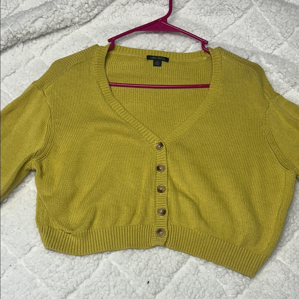 Wild Fable Yellow Button-Up Cardigan